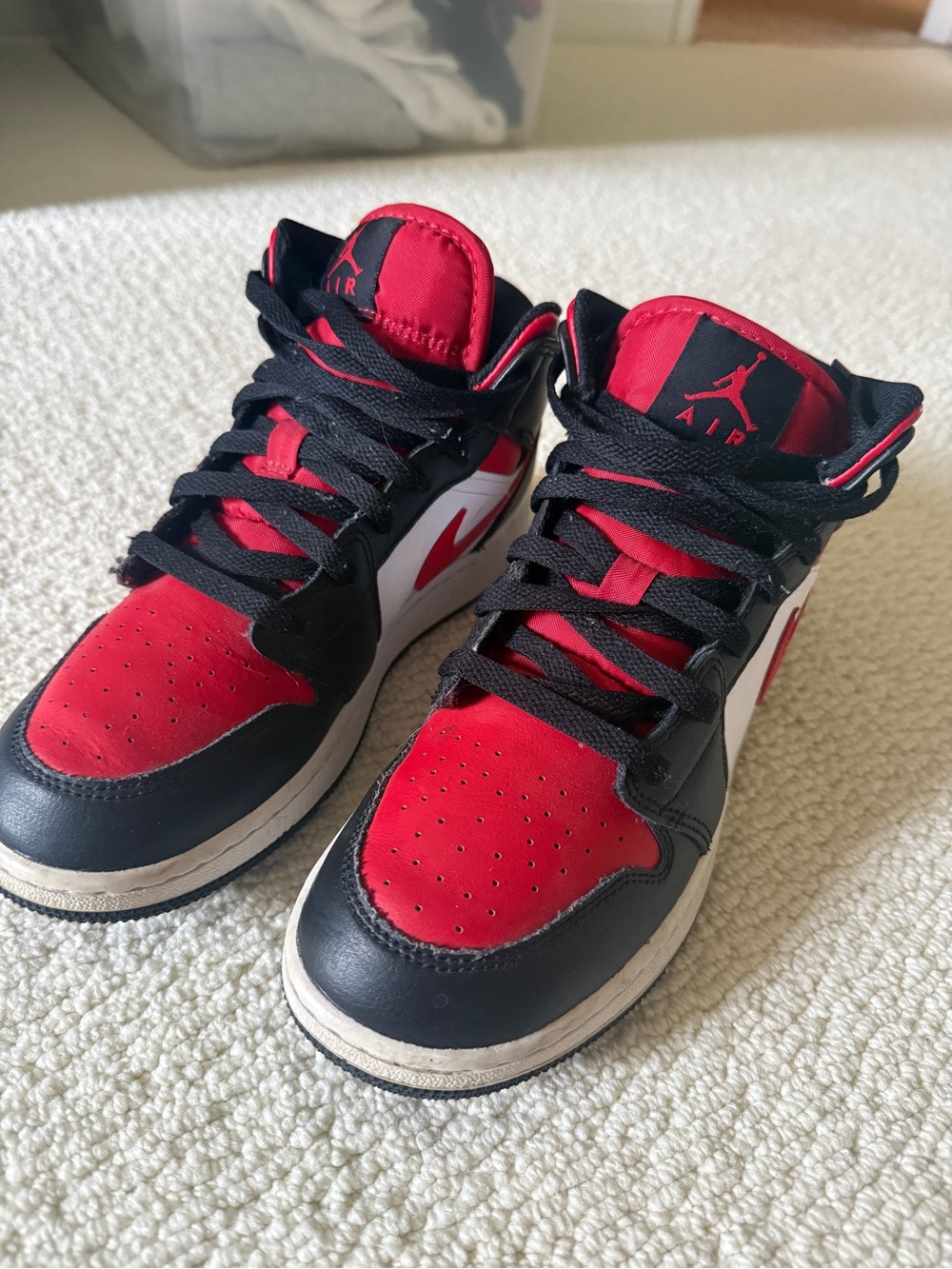 Air Jordan Nike Kids Black & Red High-Top Sneakers
